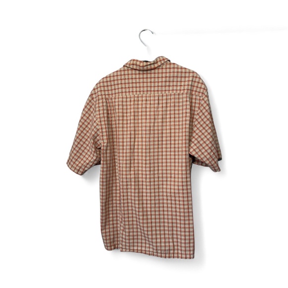 Columbia Short Sleeve Button Down Shirt  Orange & Cream Size S - Picture 2 of 8